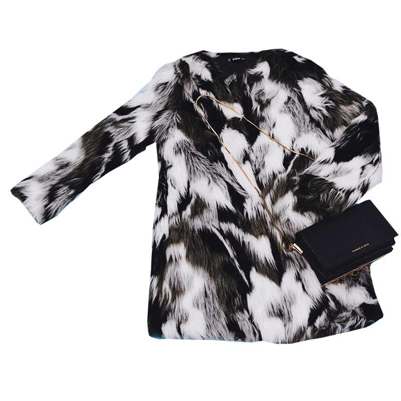 Autumn and winter new Internet celebrity fox fur raccoon hair woven fur coat women's medium and long thin coat Europe