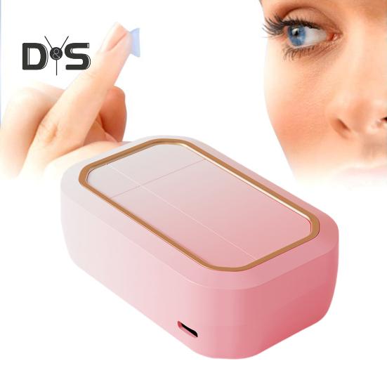 Ultrasonic Contact Lens Cleaner with 4 Timing Modes 360-degree High-Frequency Vibration USB Rechargeable Contact Lens Cleaner Machine