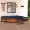 Day and Night - Day and Night Garden Furniture 8 Pieces with Dark Gray Acacia Wood Cushions