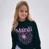 [mardimercredi] KIDS SWEATSHIRT FLOWERMARDI MIX PEARL EMBELLISHED_NAVY LAVENDER