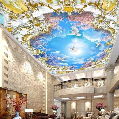 Tavan Freskleri Mavi Gökyüzü Ve Beyaz Bulutlar Duvar Kağıdı Oturma Odası Yatak Odası Otel Tavan Duvar Kağıtları Ev Dekorasyonu