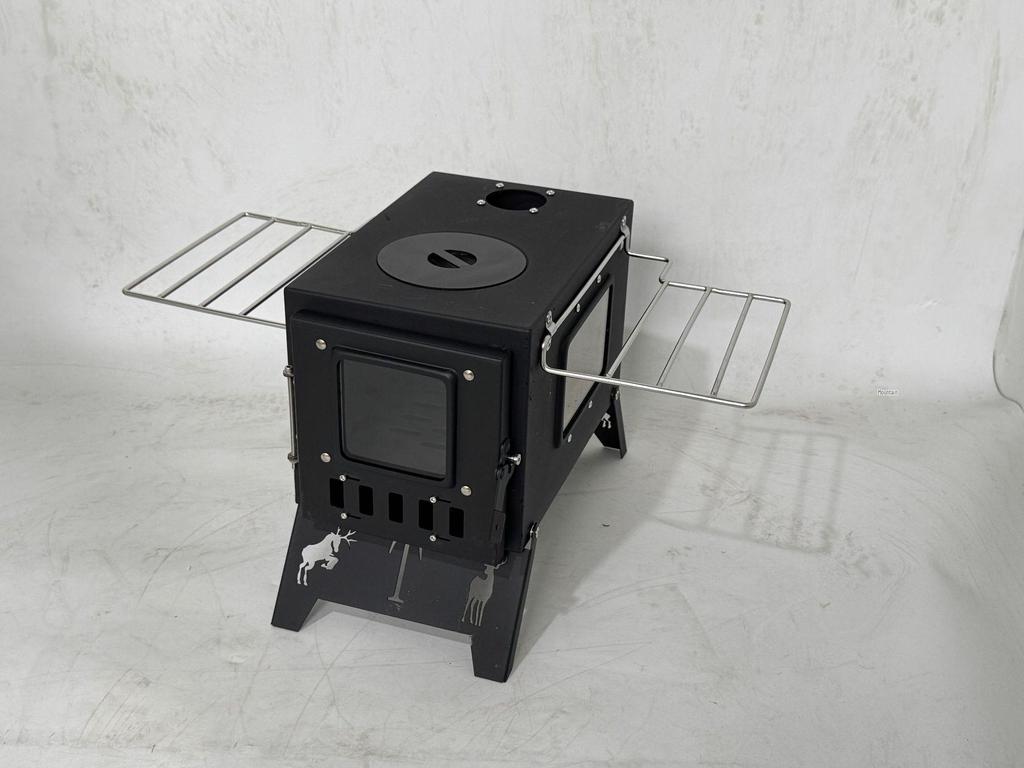Outdoor Camping Wood-Burning Stove & Stainless Steel Tabletop Heater