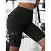 Pantaloncini da Allenamento da Donna a Vita Alta con Tasche Cargo Asciugatura Rapida Controllo Addome Yoga Biker Shorts per Palestra