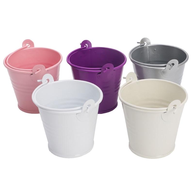 

5-цветный мини-горшок для цветов с ручкой, мини-контейнер для конфет, печенья, бисквита для детей, контейнер для детского сада