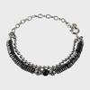 CHAIN LAYERED BEADS BRACELET - BLACK
