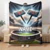 Custom Name Olympiacos FC Crest blanket for Couch & Bed, Plush Cozy Fuzzy Blanket Super Soft & Warm Blankets for Fall and Winter. 0908256