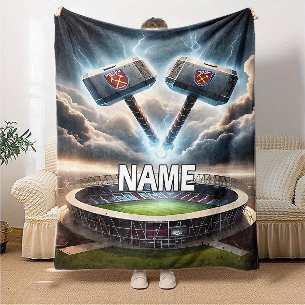 Custom Name Olympiacos FC Crest blanket for Couch & Bed, Plush Cozy Fuzzy Blanket Super Soft & Warm Blankets for Fall and Winter. 0908256