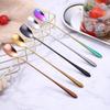 Stainless Steel Long Handle Mixing Spoon Creative Color-plated Smoothie Shovel Spoon Bar Juice Coffee Flavoring Spoon