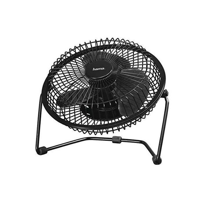 Hama USB Metal Table Fan, 15 Cm (6), 2 Speeds - Black (1 ACCESS)