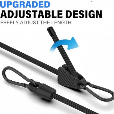 SEAMETAL Adjustable Carabiner Bungee Cords with Hooks,Adjust From 7in To 48in, for Cargo, Bike, Luggage,Carts,Truck,Etc