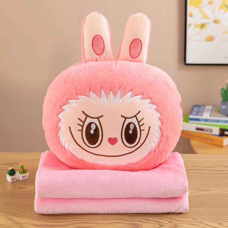 New Matte Labubu Fabric Pillow, Quilt, Air Conditioner Blanket, Car Cushion, Backpack, Hand-held Car Blanket