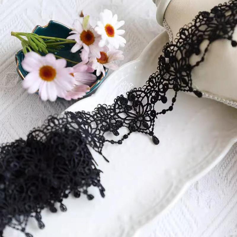 

1 ярд Черный Белый Высококачественные Кружевные Аксессуары Водорастворимая Вышивальная Лента Швейные Принадлежности DIY Одежда Швейное Кружево 5 см Шириной