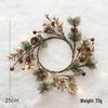 Champagne Gold Pine Cone Wreath Ornament - Christmas Decoration & DIY Vine Candlestick.