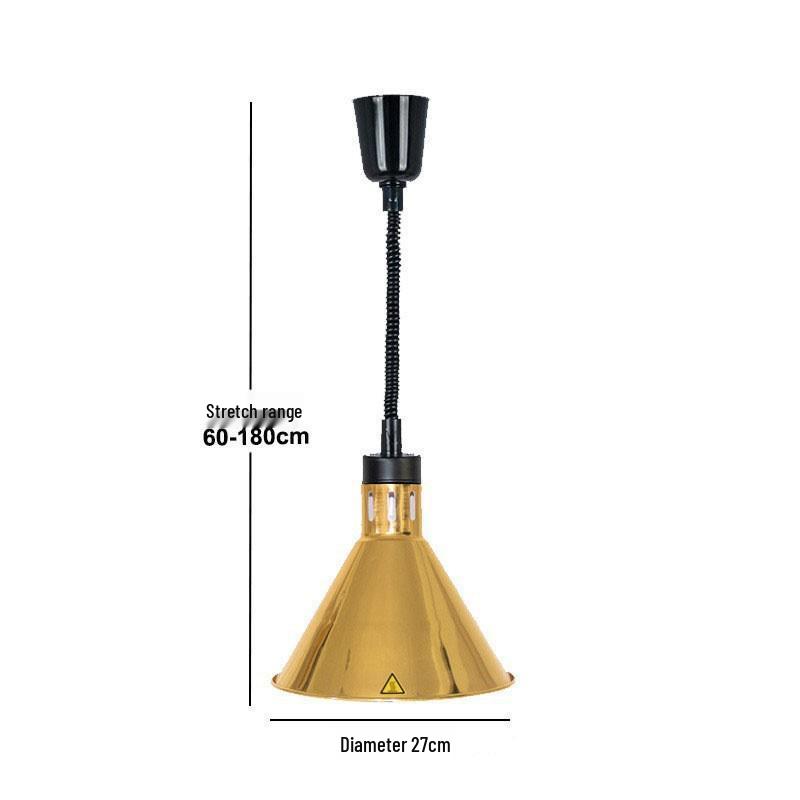 Adjustable Height Retractable Single Head Heat Lamp for Food Warming