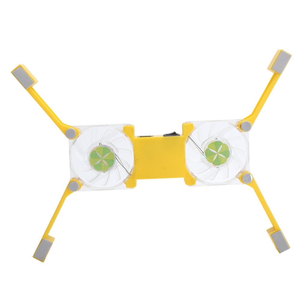 Laptop Cooling Pad USB Foldable Radiator Cooler Stand Light Portable with AntiSkid Mount(Jaune )