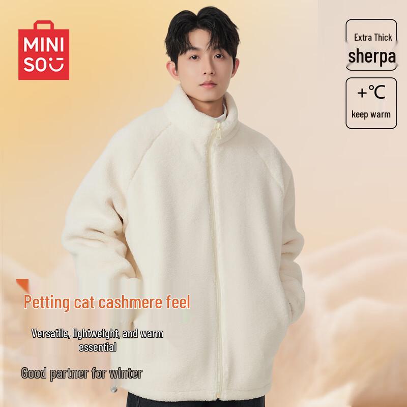 

MINISO Men s Stand-Collar Fleece Jacket 2XL