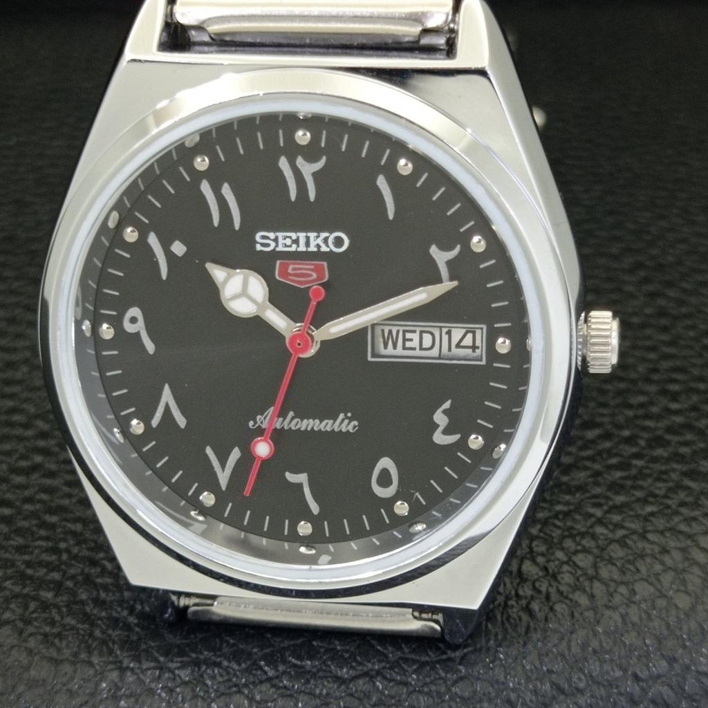 REFURBISHED SEIKO 5 AUTOMATIC 6309A VINTAGE JAPAN MENS BLACK WATCH a441327-5 Sk-a441327