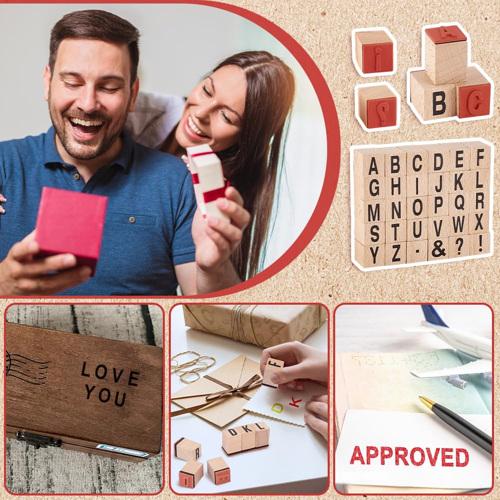 PandaHall 30 Pieces Letter Wood Alphabet Symbol Stamps for and Scrapbooking A-Z Stamps, Stamps, Crafts, Lettering, Journaling,