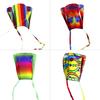 Kites for Kids & Adults, 4pcs Rainbow Small Pocket Kites Set for Beginners, Easy To Fly Small Soft Long Tail Kite Pack for Boys and Girls with Kite St