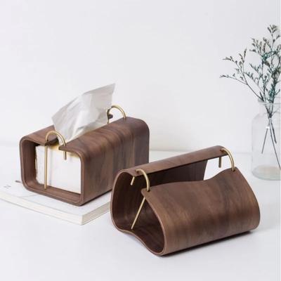 Wooden Tissue Box Creative Simple Paper Drawer Organizer Desktop Storage Accessories Natural Wood Grain Paper Towel Holder