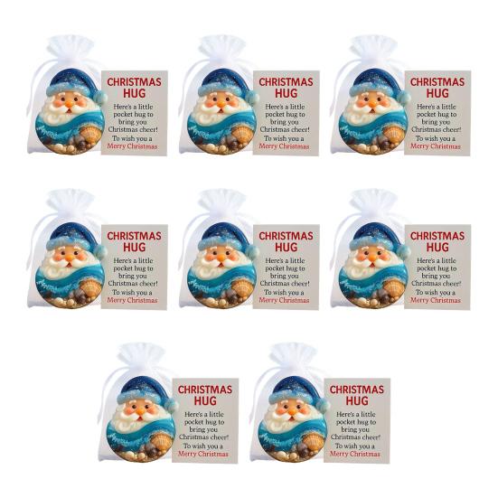 Świąteczny Kieszonkowy Uścisk Prezent z Kartkami z Zachętą Mini Ozdoba z Charmsami Święty Mikołaj Wsparcie Emocjonalne