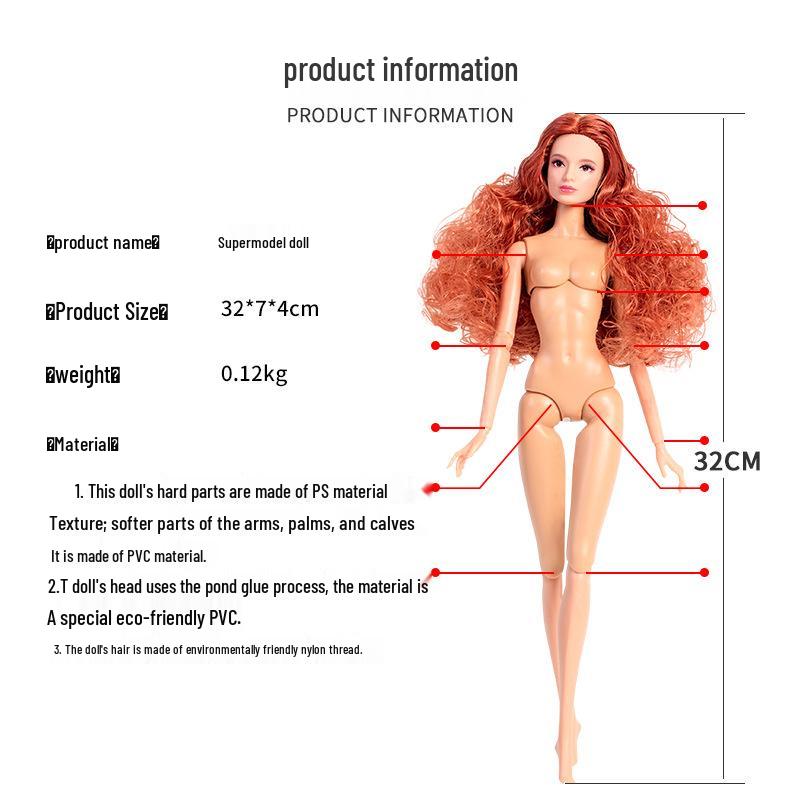 Available: Slightly Flawed Xianxian Princess Supermodel 32cm 1/6 Nude Doll Body – High Quality Girl Toy