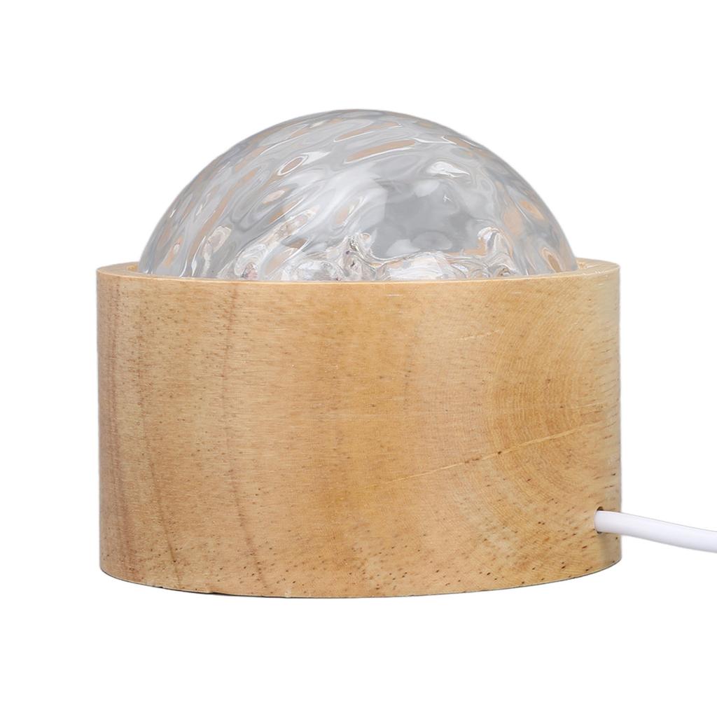 Water Wave Lamp Remote Control Dynamic Rotating RGB 16 Color Adjustable Brightness Original Wood