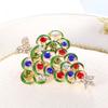 Vintage Christmas Tree Brooches Retro Colored Rhinestones Brooch Pin Cloth Corsage Christmas Decorative Accessories