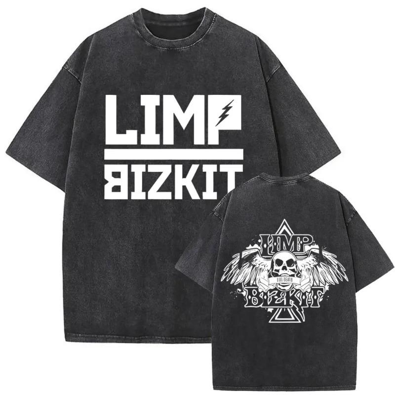 Washed Vintage Rock Band Limp Bizkit Significant Other Print T-shirts  Women Hip Hop Retro Oversized Short Sleeve T Shirts