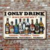 Vintage Metal Bar Sign Funny Drinking Quote Wall Art for Man Cave Home Kitchen X Inch
