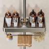 Punch-free Bathroom Shower Rack Single-layer Shower Rack with Rod Grey