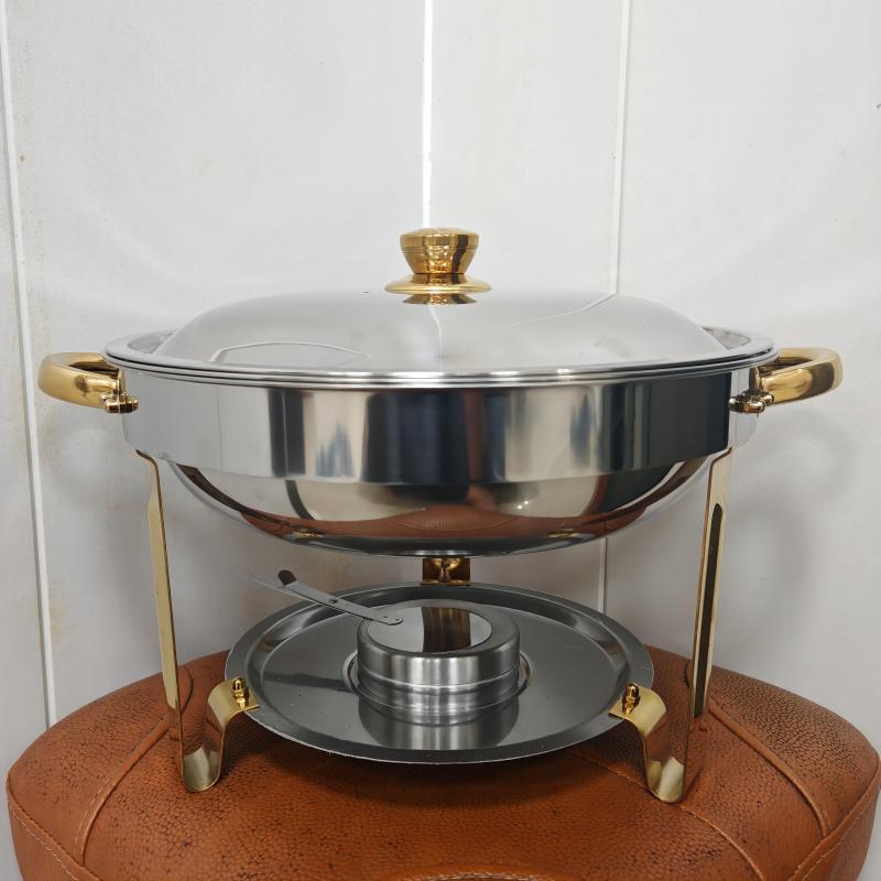 Stainless Steel Round Chafing Dish with Hangable Heat Preservation Container