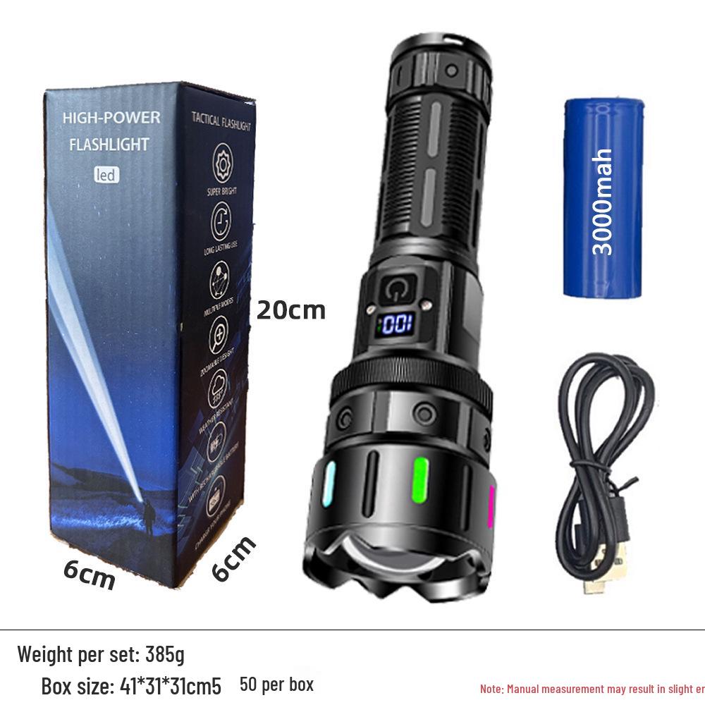 Rechargeable Long-Range Tactical Laser Flashlight: Super Bright, Portable, Telescopic, Outdoor Use