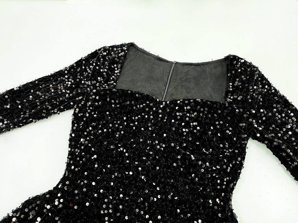 Sequin Long Sleeve Sexy Women's Spring/Summer Dress Short Skirt 087