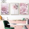 Nordic Minimalist Pink Flower Poster Peony Cherry Blossom Chrysanthemum Quotes Canvas Painting Wall Art Pictures for Home Decor