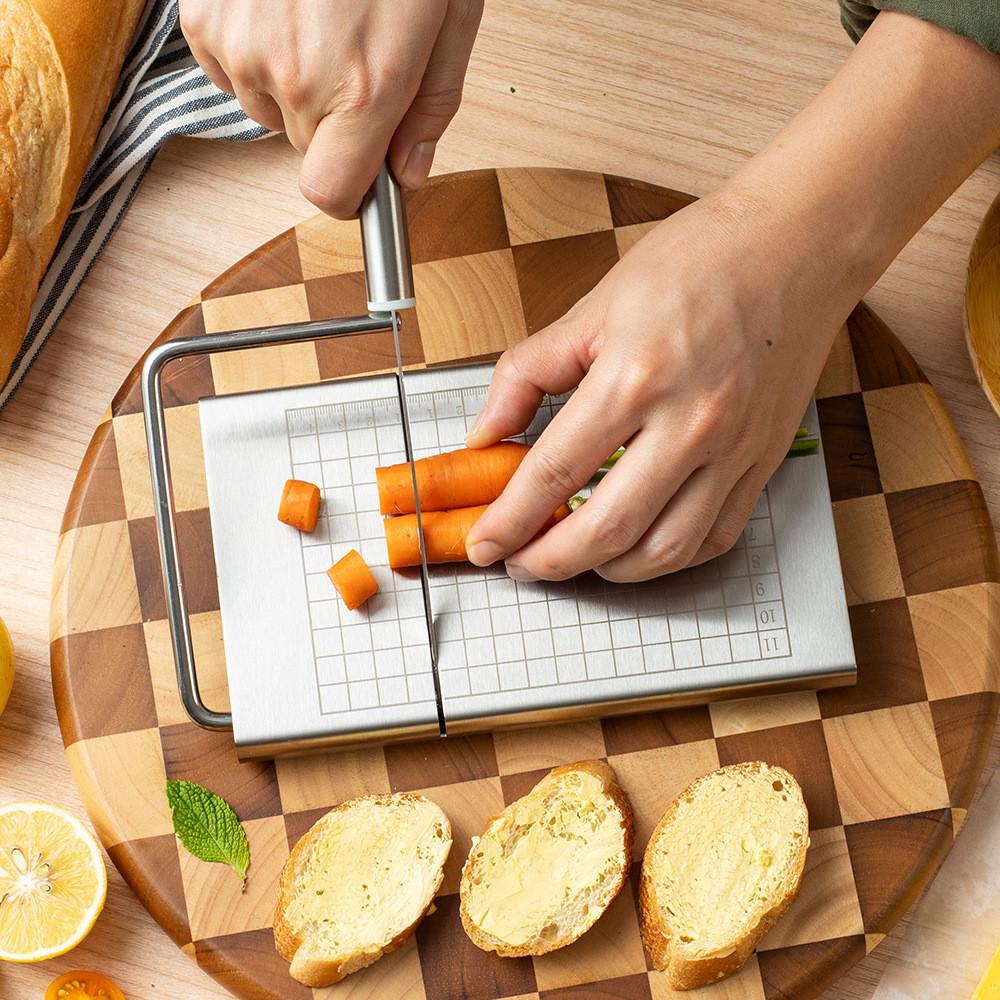 Stainless Steel Cheese Cutter With Measurement For Home Cooking And Holiday Gifts