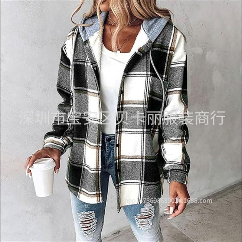 IHUASU Women's Vintage Casual Autumn Winter Long Sleeve Jackets & Coats