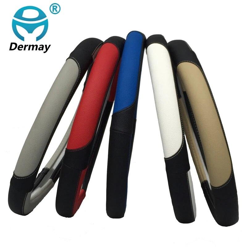DERMAY 5Colors Leather Steering Wheel Cover Sport Style Car Covers,Fit Most Car Styling Factory Wholesale High Quality