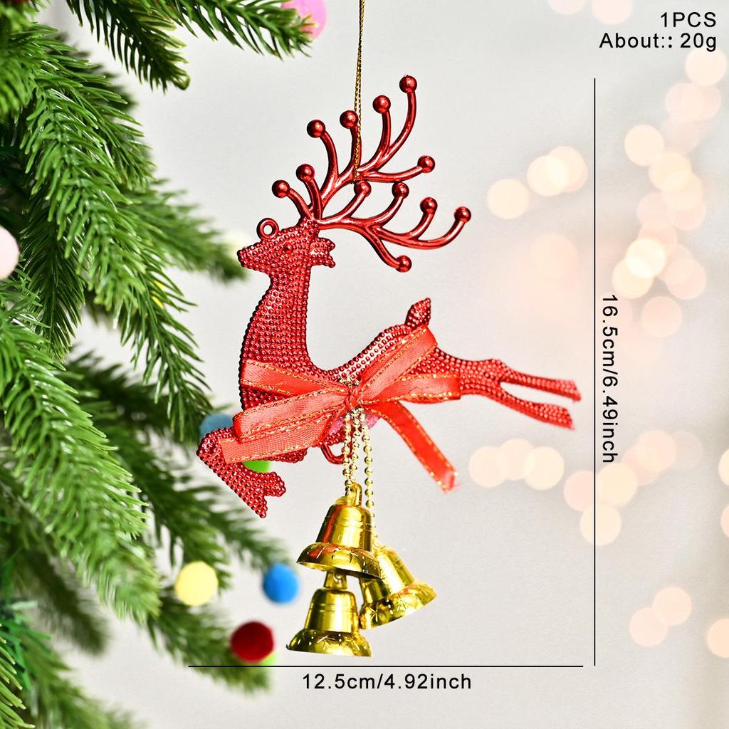 Colorful Reindeer & Bells Christmas Ornaments for Tree & Party Decoration
