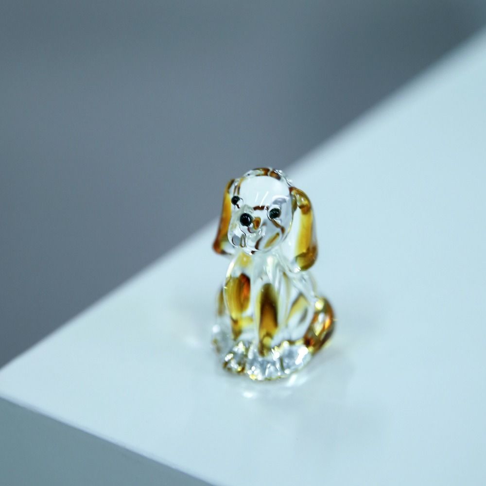 Mini Puppy Ornament Handmade Animal Statue Cute Crystal Dog Figurines  Home Decor