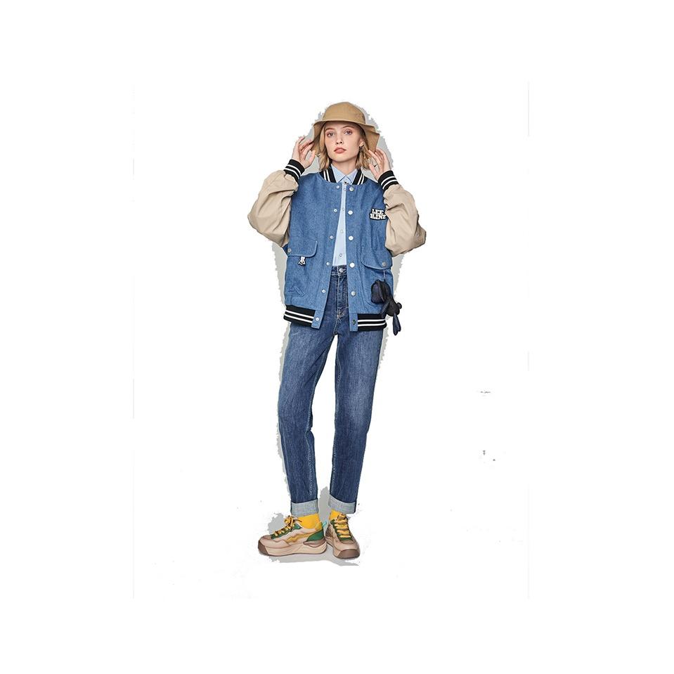 Letter Logo Pattern Single-Breasted Long Sleeve Baseball Jacket Unisex jackets Blue LUT0054303HH00FA03970