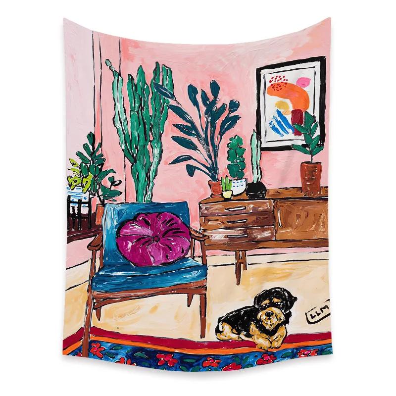 Bohemian Schlafzimmer Wanddekoration Makramee Wandbehang Teenager Ästhetik Indie Zimmerdekor Anime Wandteppich Großer Stoff Wandteppich