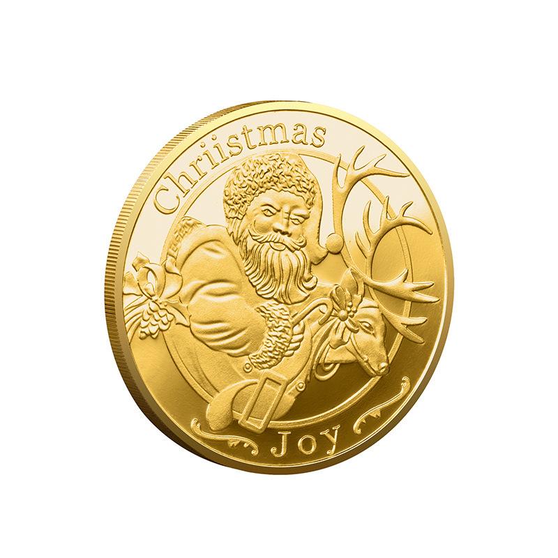 Weihnachtsmann Rentier Gedenkmünze Frohe Weihnachten Goldmünze Kinder;s Neujahrsgeschenk Weihnachten Neujahrsgeschenk
