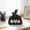 Romantic Couple Statue Ceramic Abstract Couple In Love Figurine for Bedroom TV Cabinet Home Shelf Decor Wedding Valentines Anniversary Gift