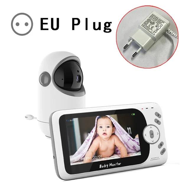 

4,3-дюймовая камера видеонаблюдения для младенцев с 3-кратным цифровым зумом, поворотно-наклонная камера безопасности, двухсторонняя связь для няни, автоматическое ночное видение VB801 EU Plug