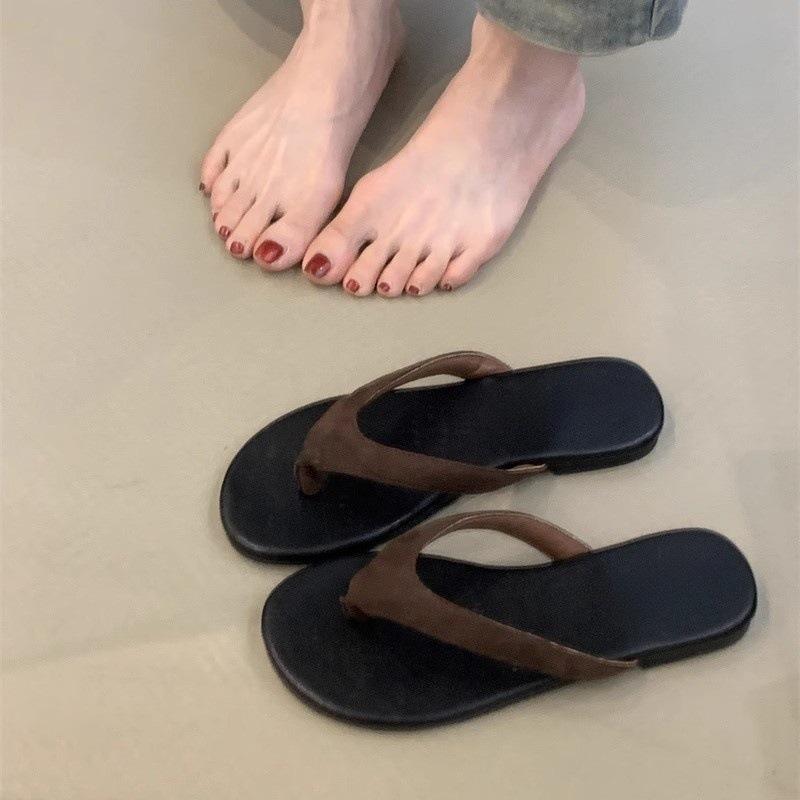 Minimalist Toe Beach Vacation Sandals Contrasting Colors Versatile Flip-flops Women Wear Summer Sandals