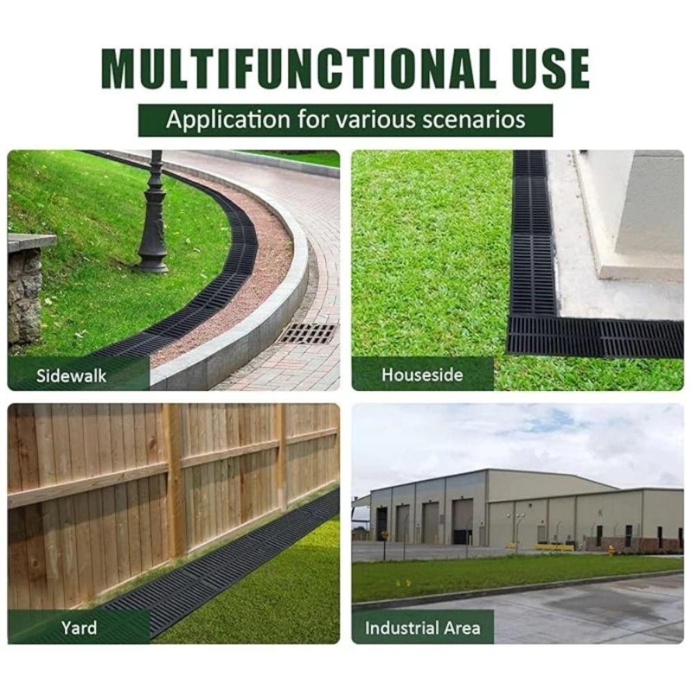 New High Strength Trench Cover Resin Plastic Rectangular Garage Floor Drain Black Sewage Ditch Drainage Basement
