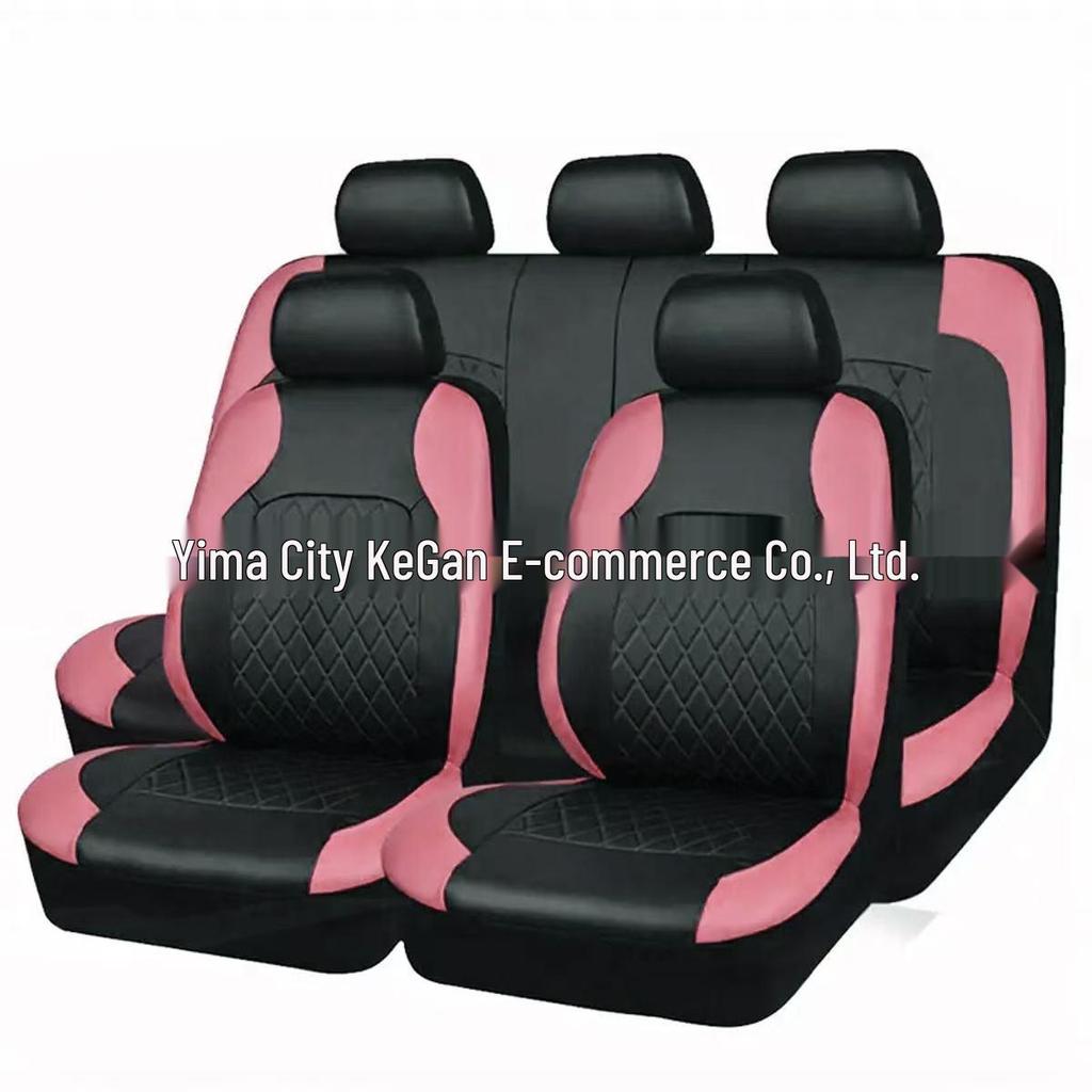 Funda de Asiento Automotriz Transfronteriza, Patrón Diamante Acolchado, Cuero PU, Cuero Sintético, Estilo Euroamericano