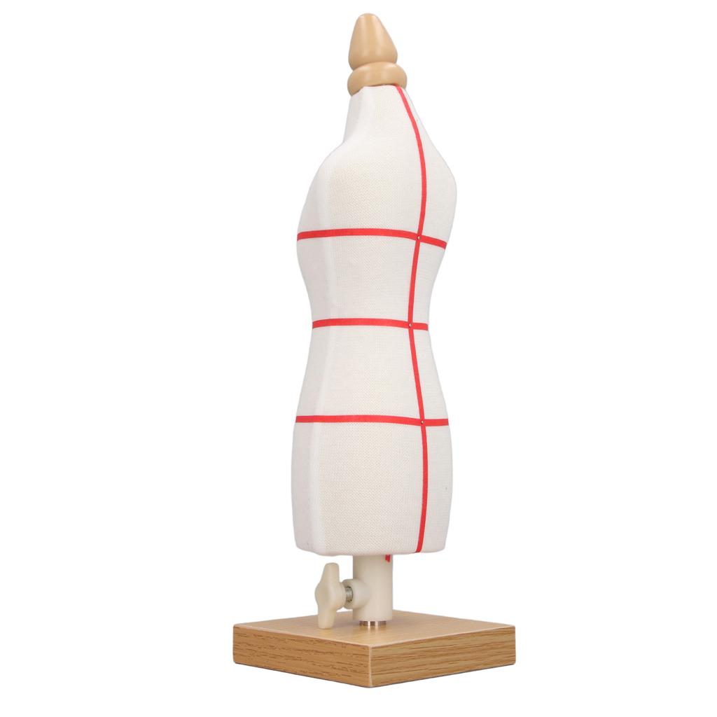 Doll Dress Form 12.2 Inch Canvas Clothes Sewing Mannequin Table Top Display Clothing Stand with Wooden Base for Sewing