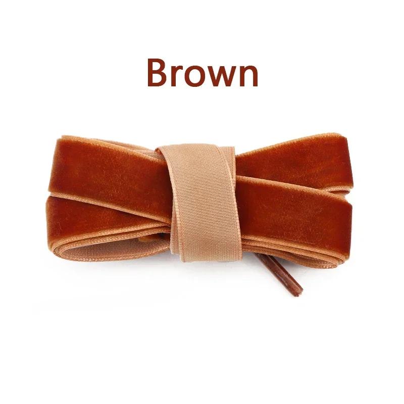 Velvet Flat Shoelaces Snow Yarn Satin Silk Ribbon Shoelace Fashion Sneakers Shoe Laces for Woman 1.5CM Width 100/120/140/160cm